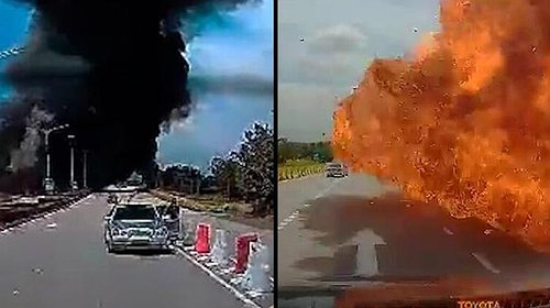 كرة نارية على الطريق: فيديو درامي لتحطم طائرة ماليزية ومقتل ركابها