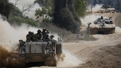 تدريب عسكري إسرائيلي على حدود غزة